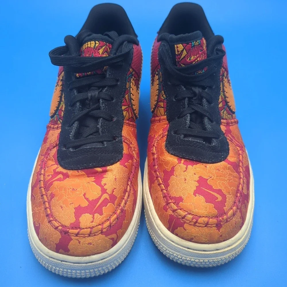 Size 6Y Nike Air Force‎ 1 Low Premium Chinese New Year Orange Red Floral